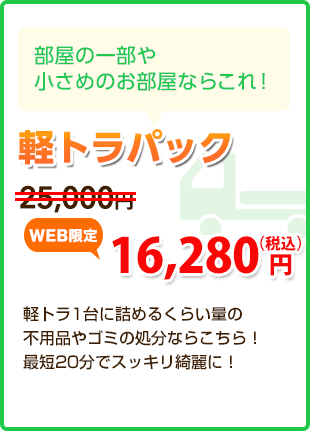 部屋の一部や小さめのお部屋ならこれ! 軽トラパック